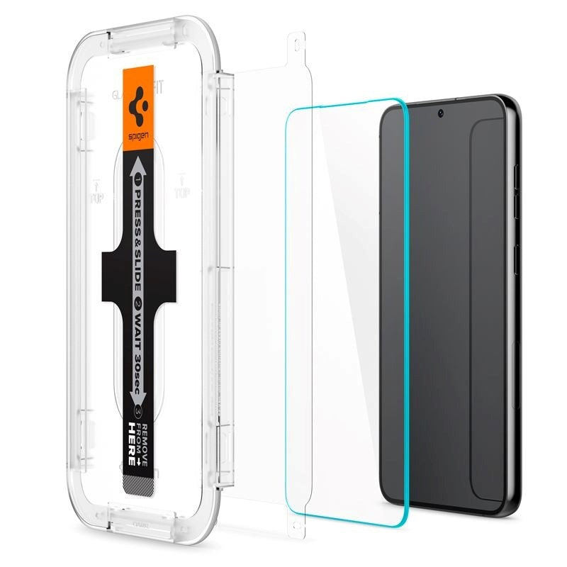 Samsung Galaxy S23 Spigen EZ Fit Glas.tR Screen Protection 2. Pcs - Case Friendly - Transparent