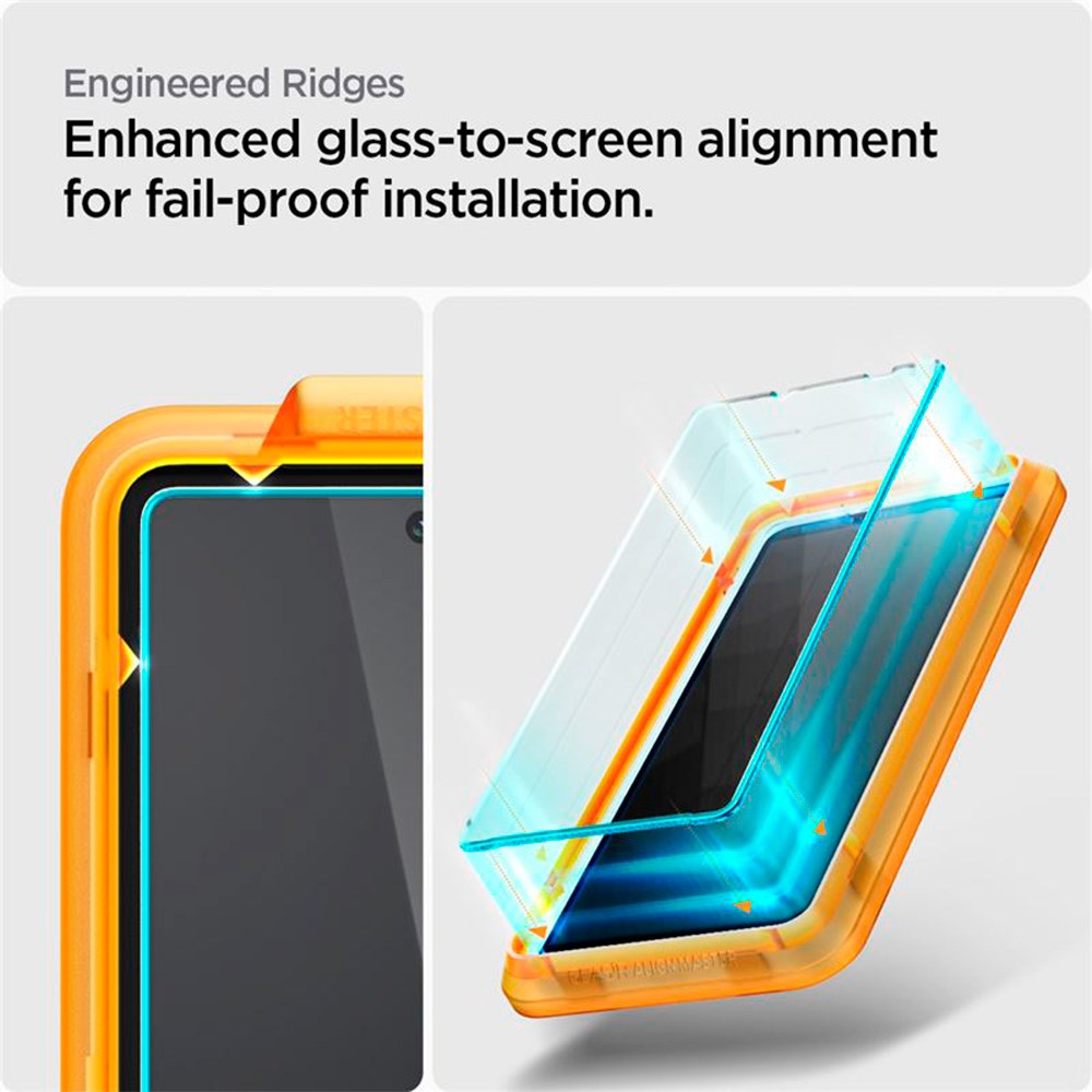 Google Pixel 7A Spigen Alignmaster Glas.tR Screen Protection 2. Pcs - Case Friendly - Transparent