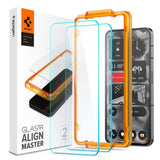 Nothing Phone (2) Spigen AlignMaster Glass tR Screen Protection - 2 pcs - Case Friendly - Transparent