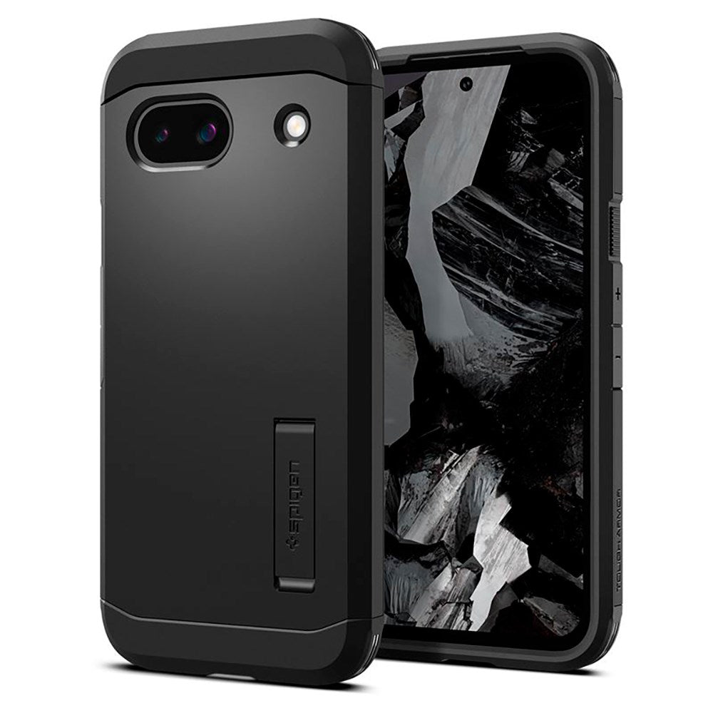 Google Pixel 8a Spigen Tough Armor Case w. Kickstand - Black