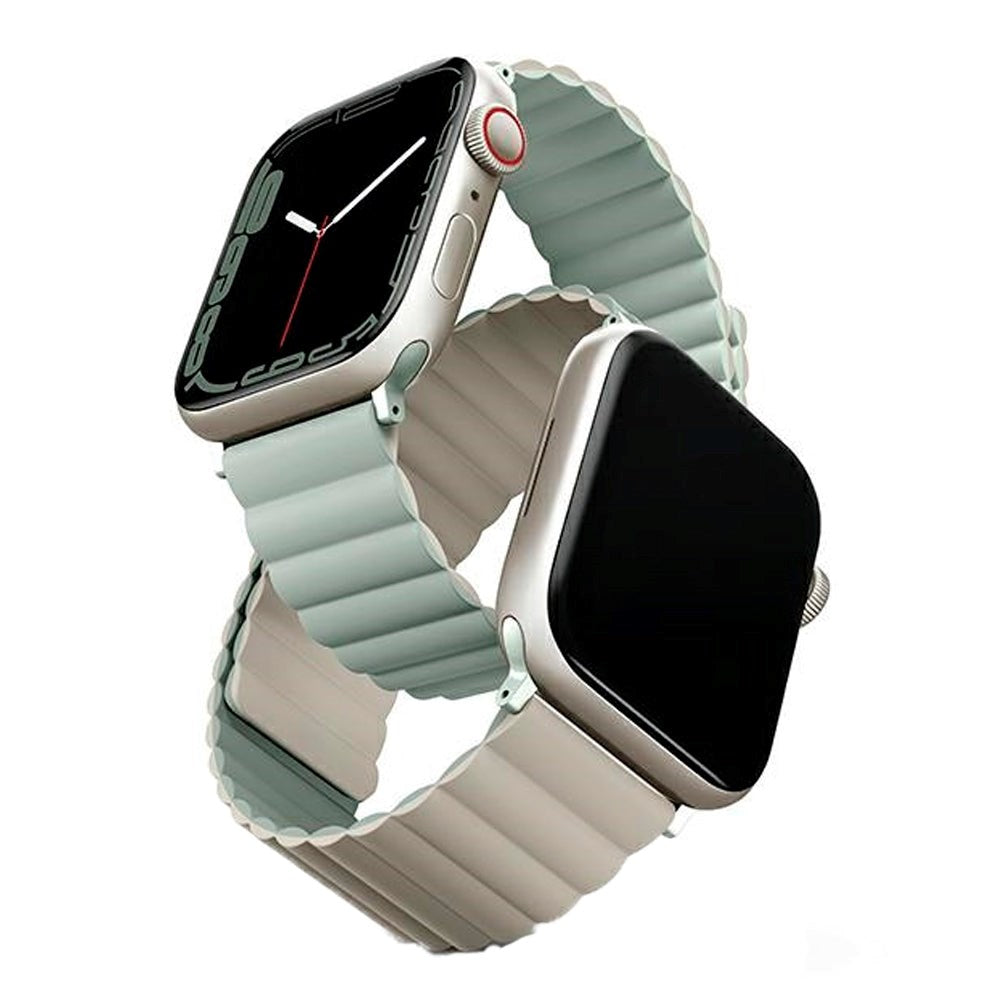 Apple Watch (42/44/SE/45/46/49mm) UNIQ Revix Reversible Watch Strap Magnetic - Sage / Beige