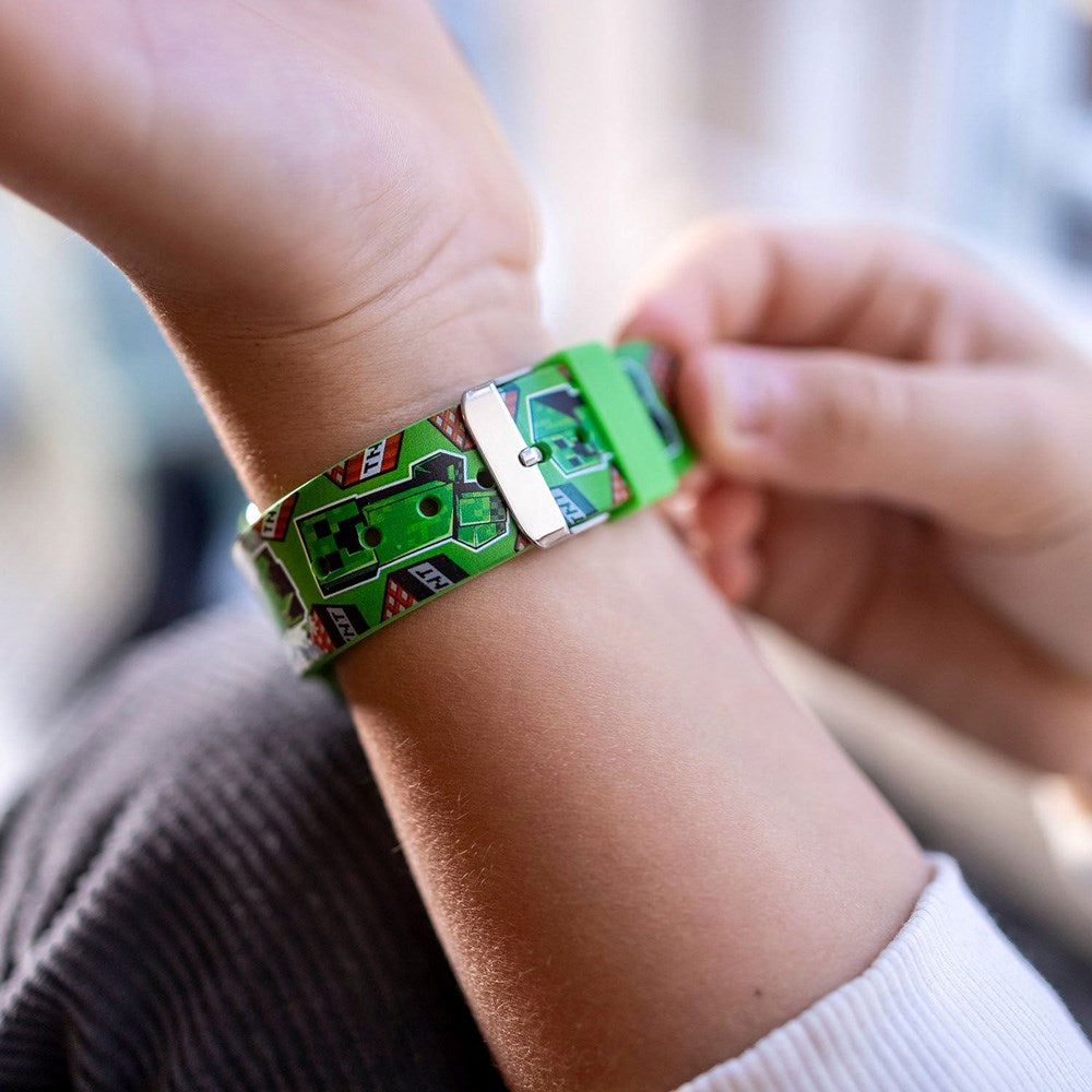 Accutime LED Watch for Kids with Adjustable Strap - Minecraft V2