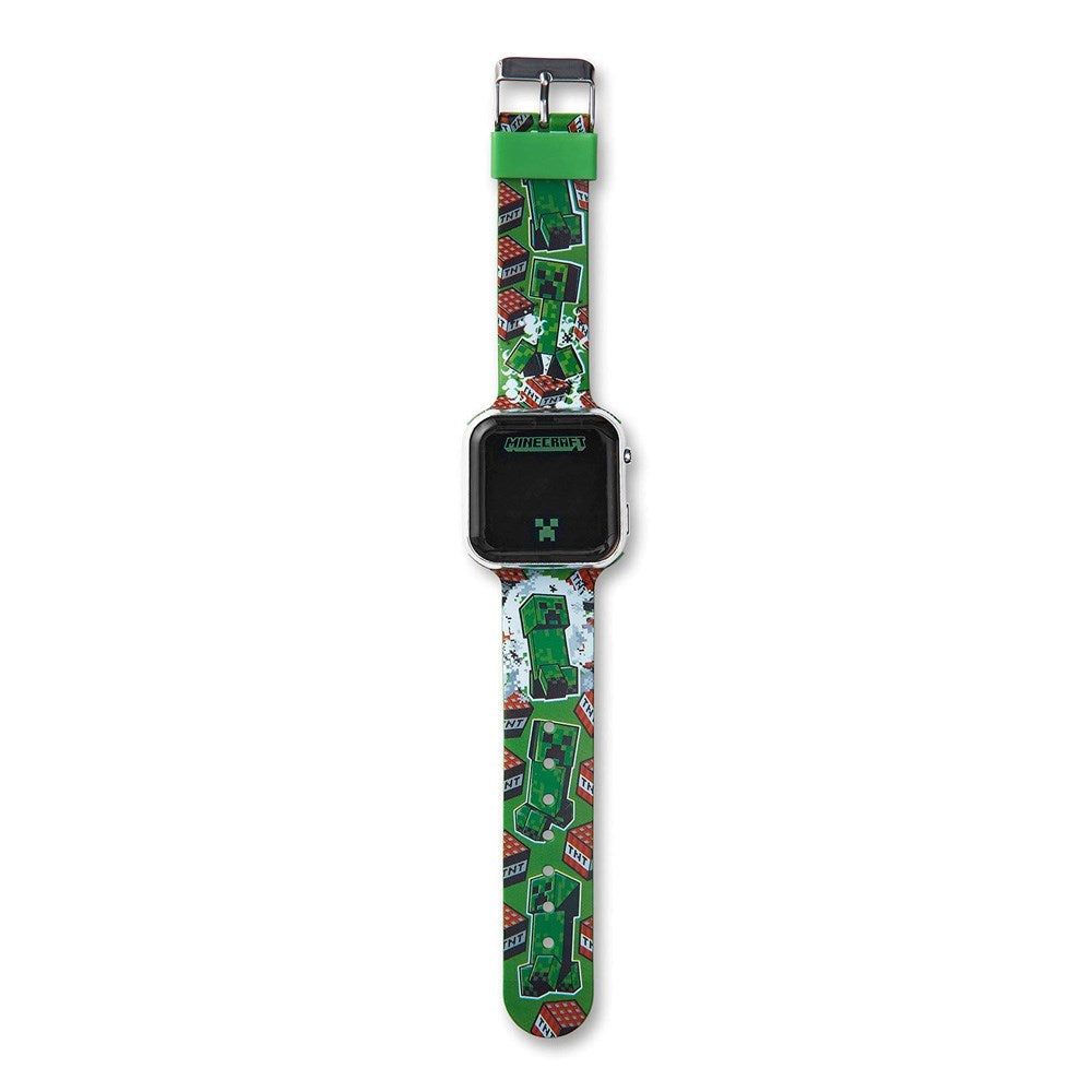 Accutime LED Watch for Kids with Adjustable Strap - Minecraft V2