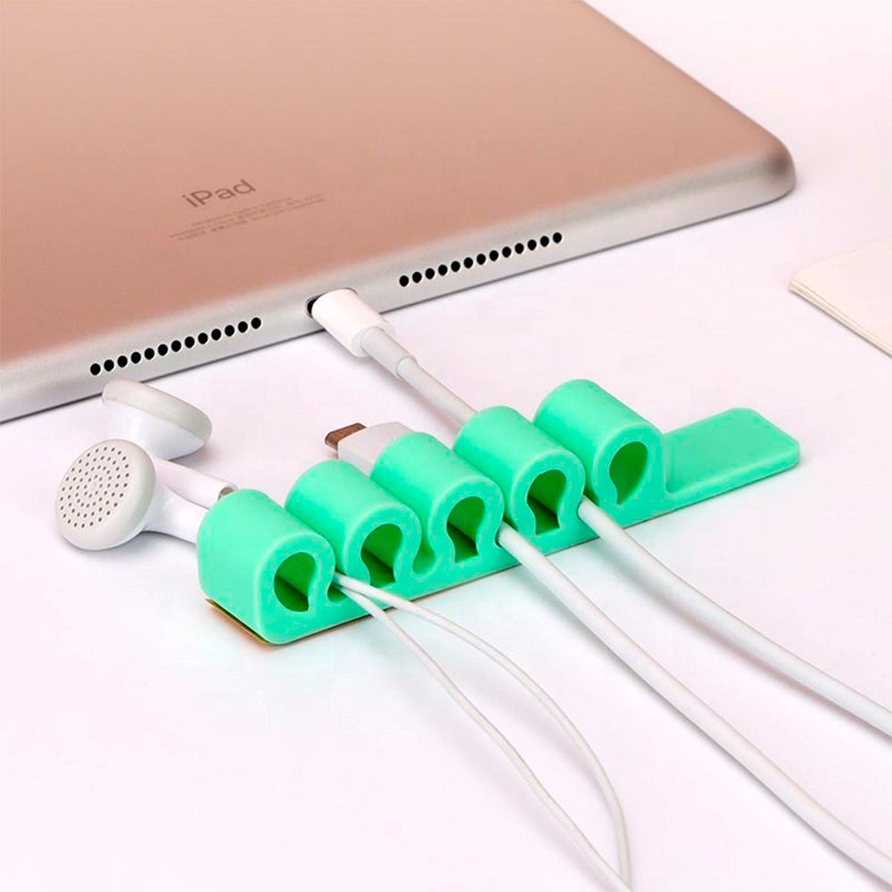 Silicone Office Cable Organizer - Green