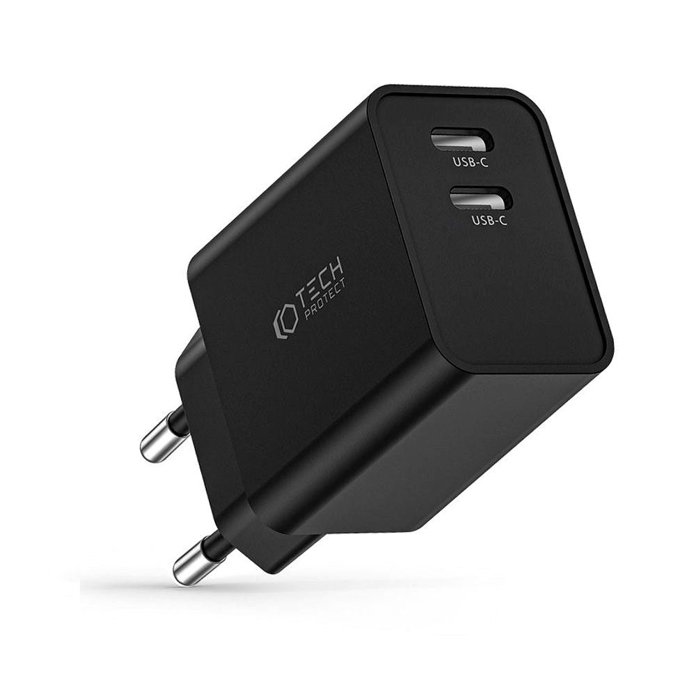 Tech-Protect Network 35W Wall Charger w. 2 x USB-C - Black