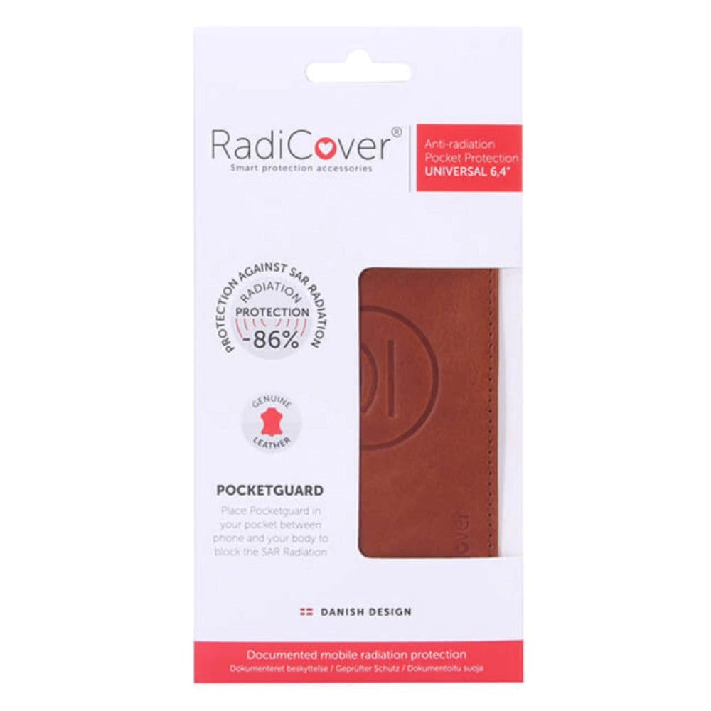 RadiCover Universal 6.4" Pocket Guard Radiation Protection Leather - Brown