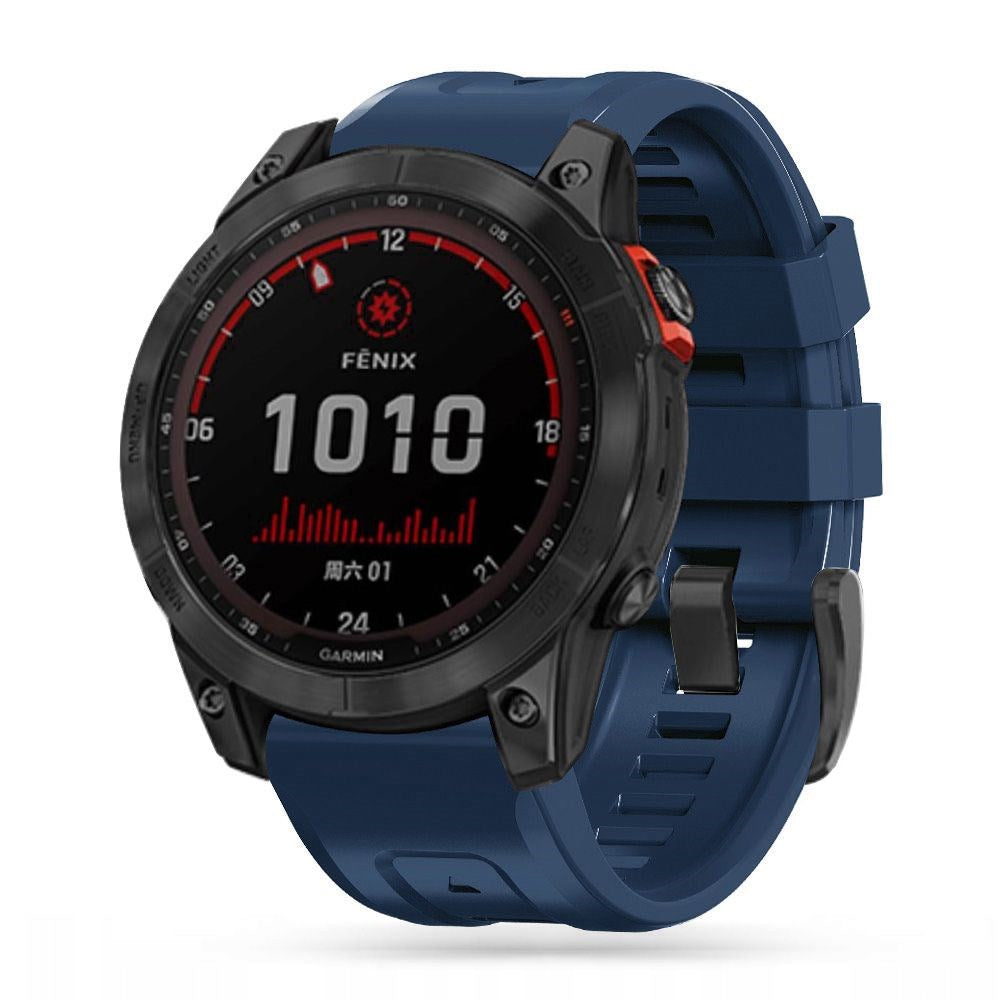 Universal Garmin 26mm QuickFit Iconband Tech-Protect Line Silicone Strap - Navy Blue