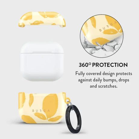 Apple AirPods (4th Gen) Burga Case with Carabiner - Lemon Tart