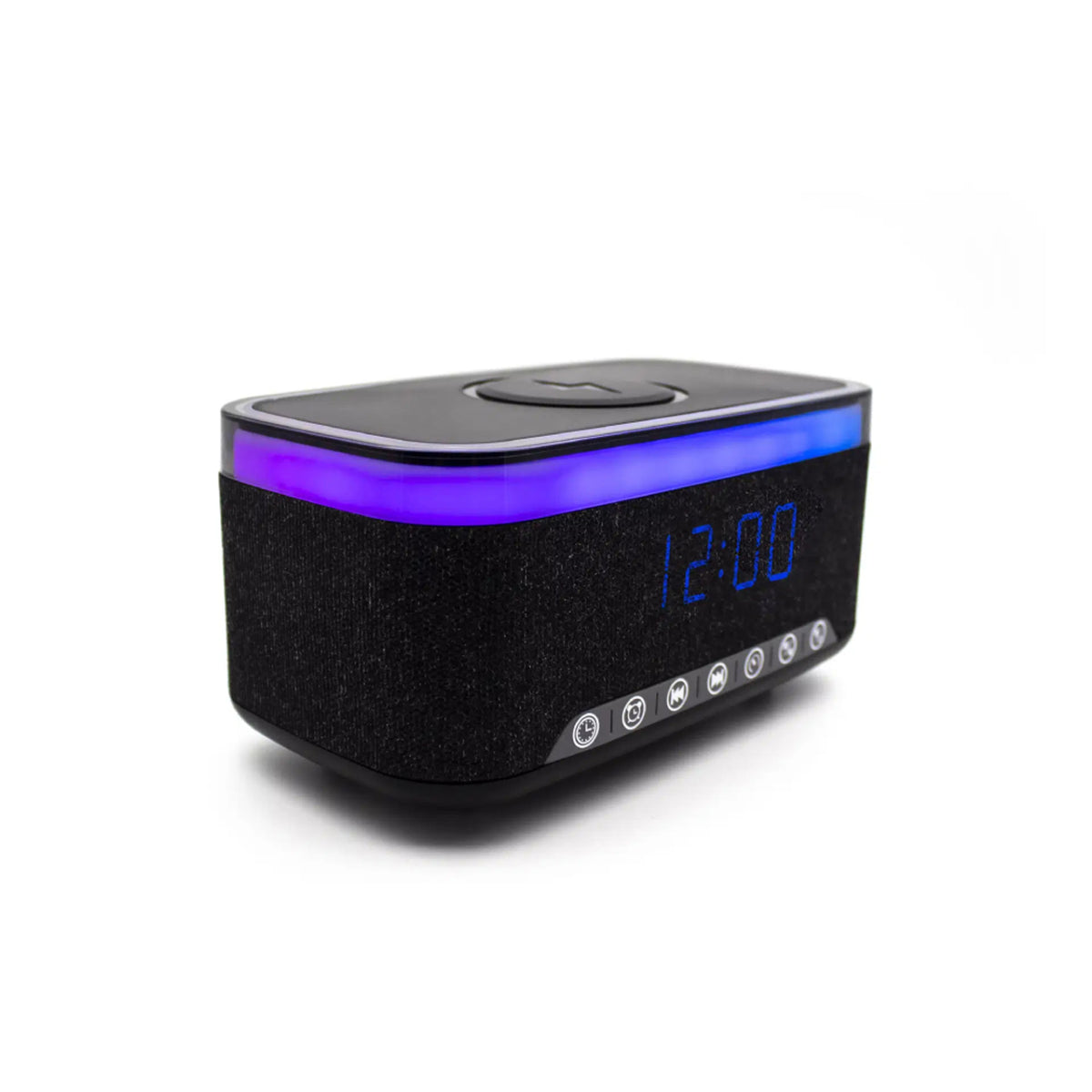 Denver ECQ-112B Alarm Clock with Bluetooth Speaker & Wireless Charging - Black