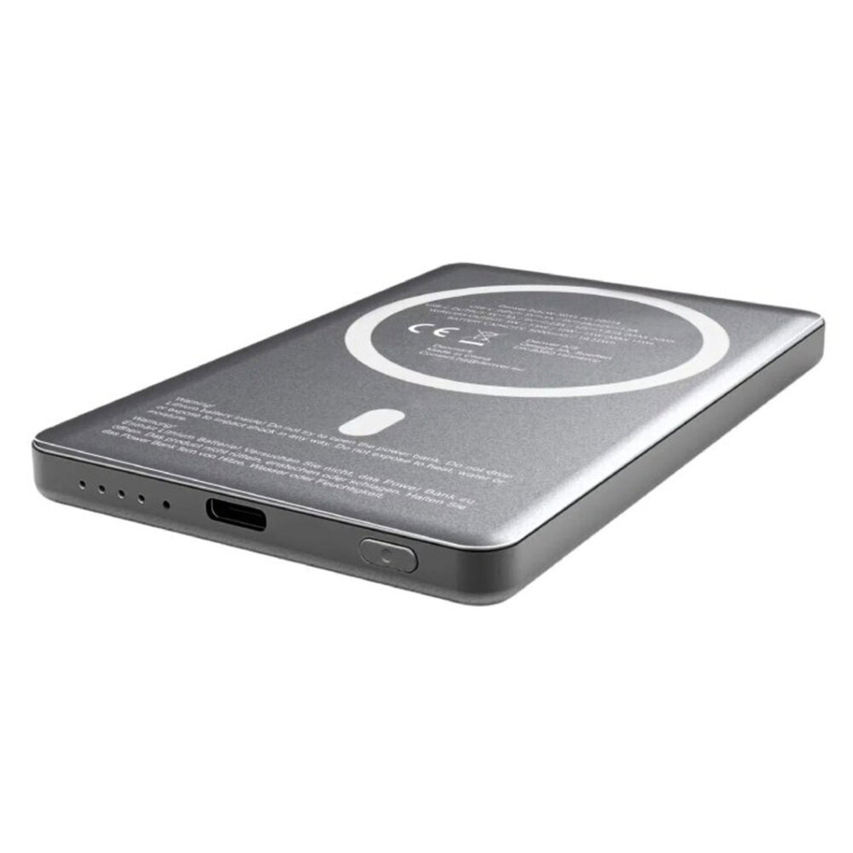 Denver PQCW-5015 15W Wireless PowerBank - 5000 mAh - MagSafe Compatible - Grey