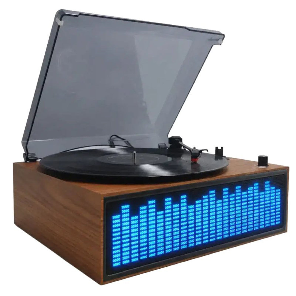 Denver VBS-271 Bluetooth Record Player with Built-in Speakers & Lights - Brown