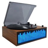Denver VBS-271 Bluetooth Record Player with Built-in Speakers & Lights - Brown