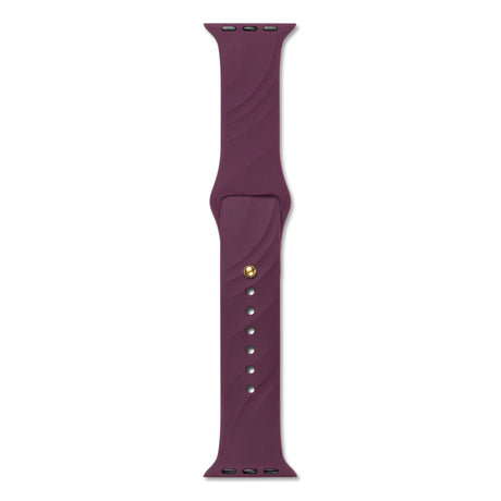 Apple Watch (42/44/SE/45/46/49mm) iDeal of Sweden Soft Swirl Silicone Watch Strap - Size S/M - Velvet Plum