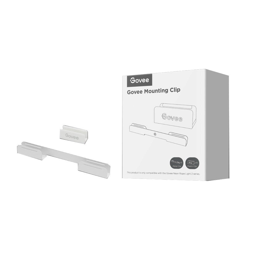 Govee Mounting Kit with Brackets & Clips for Neon Rope Light - 20 pcs. - White