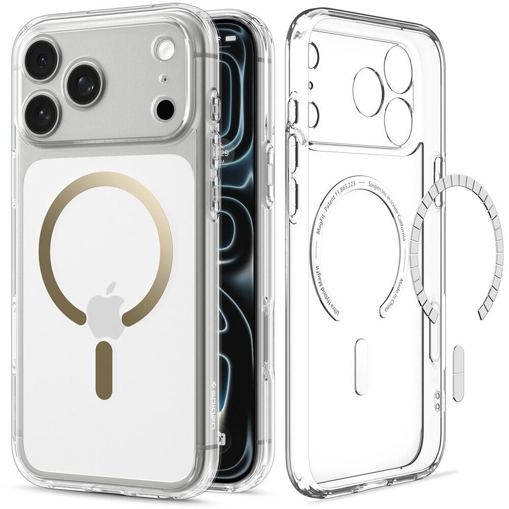 iPhone 18 Pro / 17 Pro Spigen Ultra Hybrid Case - MagSafe Compatible - Transparent / Gold