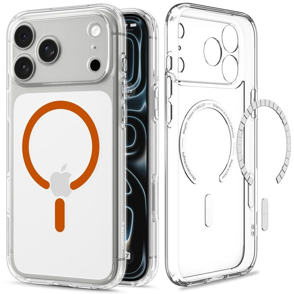 iPhone 18 Pro Max / 17 Pro Max Spigen Ultra Hybrid Case - MagSafe Compatible - Transparent / Orange