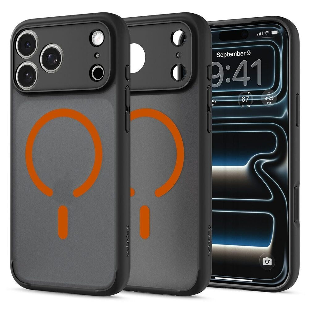 iPhone 18 Pro / 17 Pro Spigen Ultra Hybrid Case - MagSafe Compatible - Matte Black / Orange
