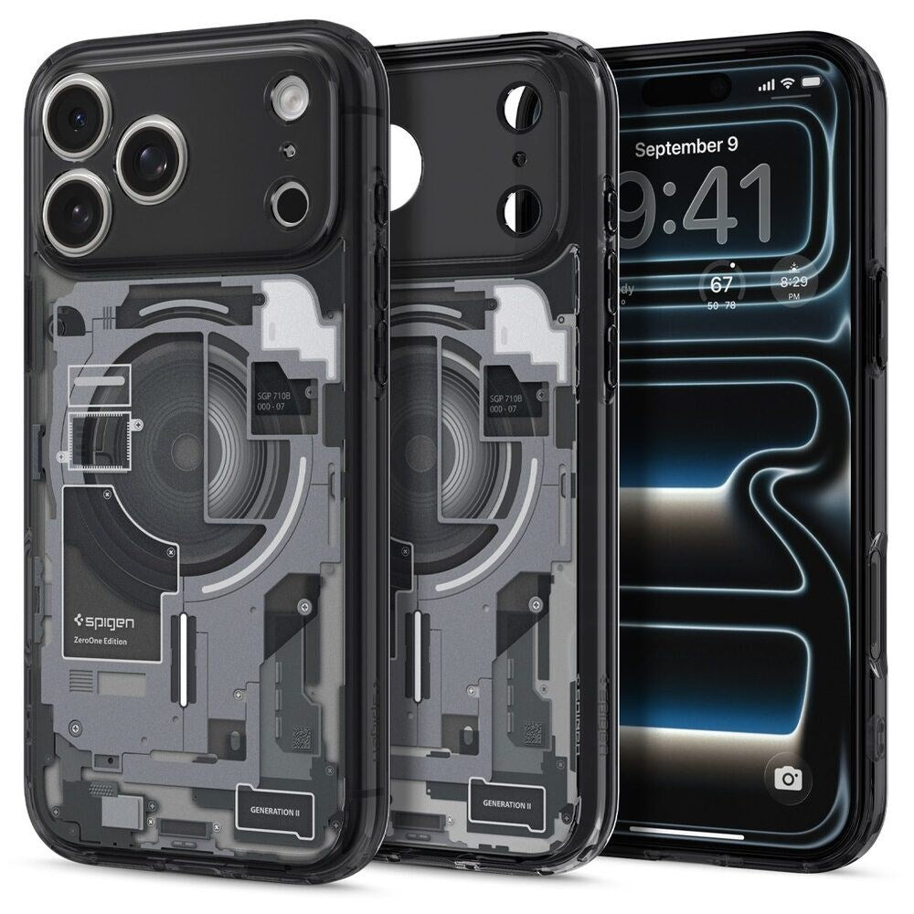 iPhone 18 Pro / 17 Pro Spigen Ultra Hybrid Case - MagSafe Compatible - Transparent / Black