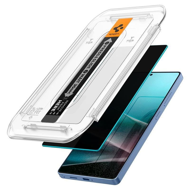 Samsung Galaxy S25 Ultra Spigen Glass tR EZ Fit HD Screen Protector Glass - Privacy - 2 pcs - Transparent