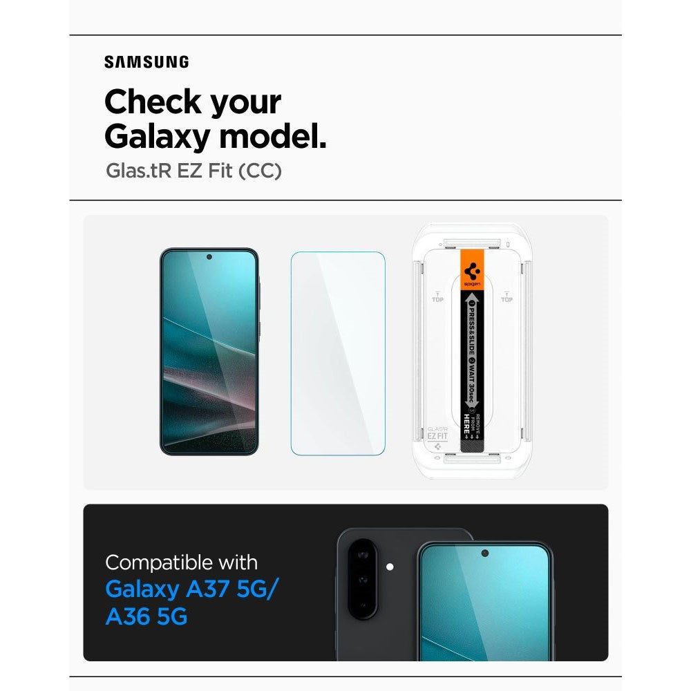 Samsung Galaxy A37/A36 (5G) Spigen EZ Fit Glass tR Screen Protection - Case Friendly - Transparent