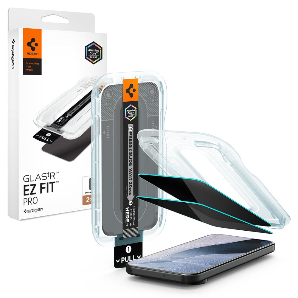 Google Pixel 11 Pro XL / 10 Pro XL / 9 Pro XL Spigen Glass tR EZ Fit Pro Privacy Screen Protector - 2 pcs - Transparent