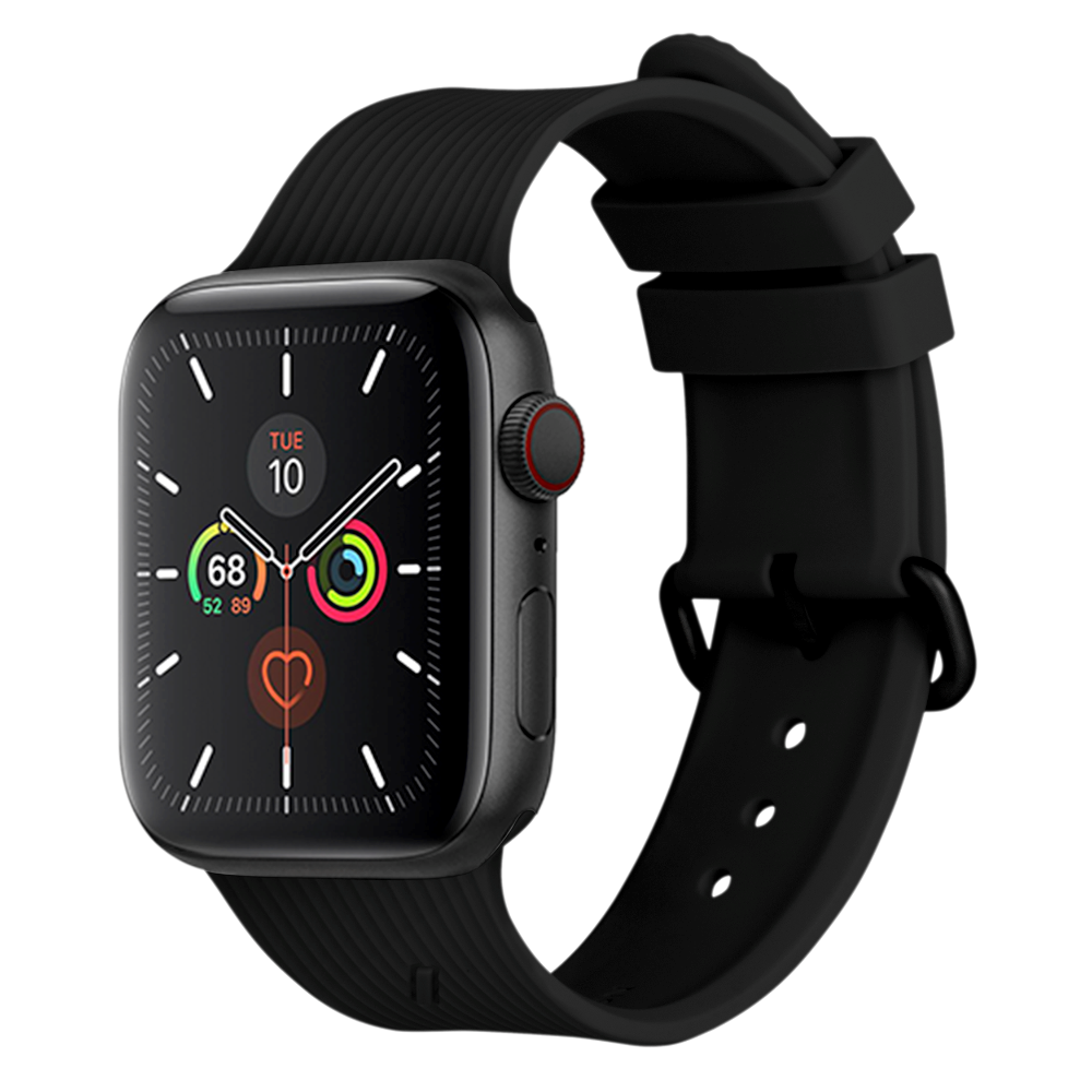 Apple Watch (42/44/SE/45/46/49mm) Native Union Curve Strap Black Silicone Strap - Black