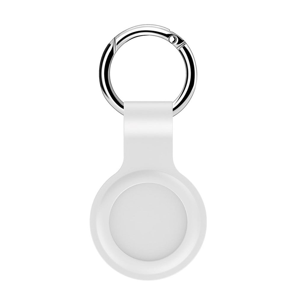 AirTag Silicone Case w. Round carabiner - White