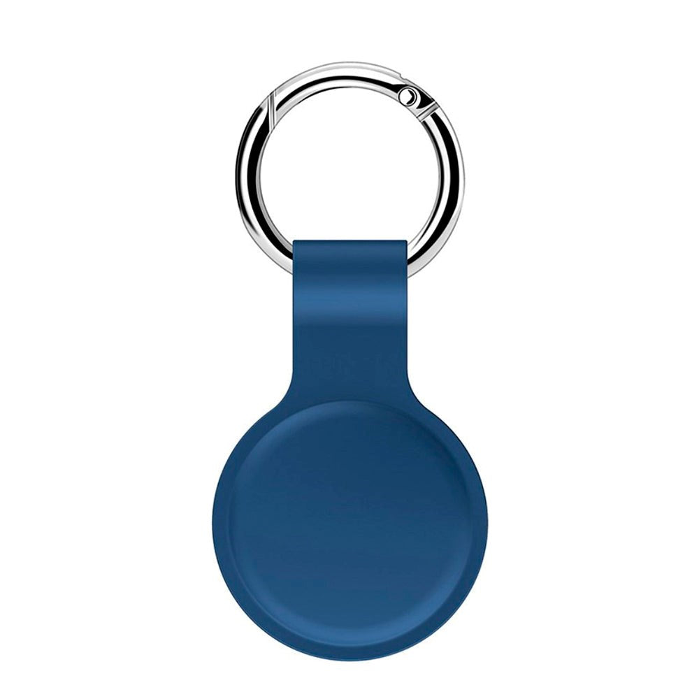 AirTag Silicone Case w. Round carabiner - Blue