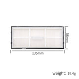 Vacuum cleaner filter for Roborock S7 Pro Ultra / S7 MaxV Ultra / S8 Pro Ultra / S7 / S7+ / S7 MaxV / S7 Max Ultra / S7 MaxV Plus / Q7 Max+ / S8 / S8+ robot vacuum cleaner - Black + White