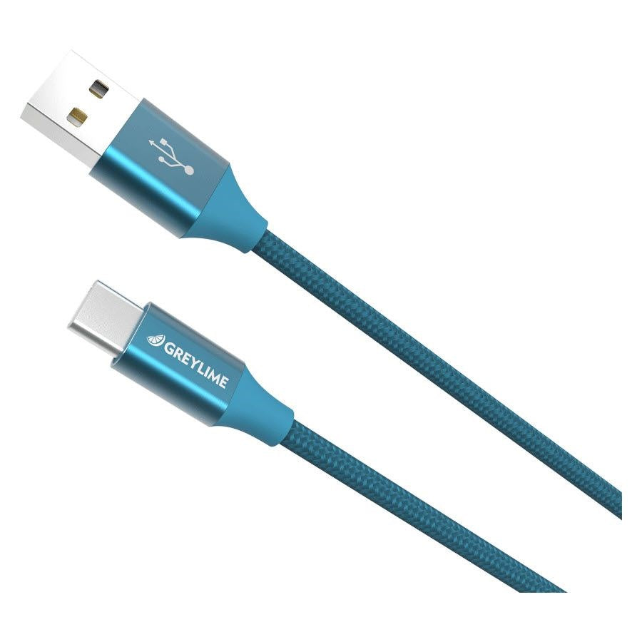 GreyLime Braided (3A/15W) USB-C Cable 2 m - Blue