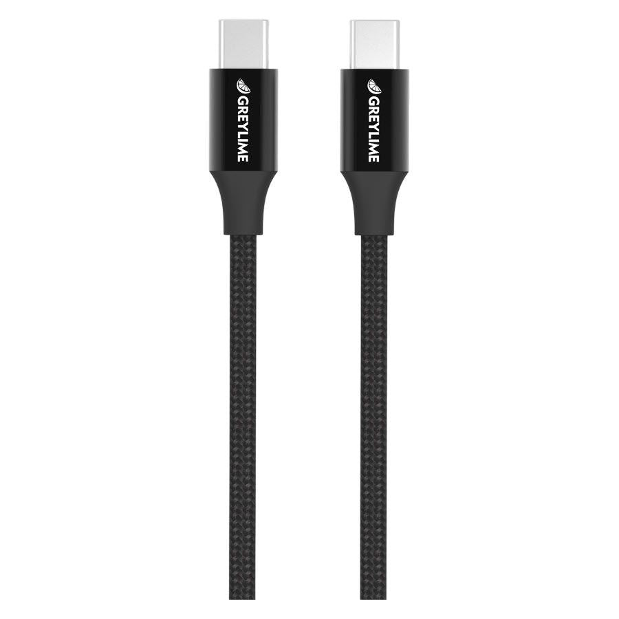 GreyLime Braided USB-C to USB-C Cable 2 m - Black