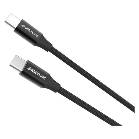 GreyLime 60W Braided USB-C to USB-C Cable 1 m - Black