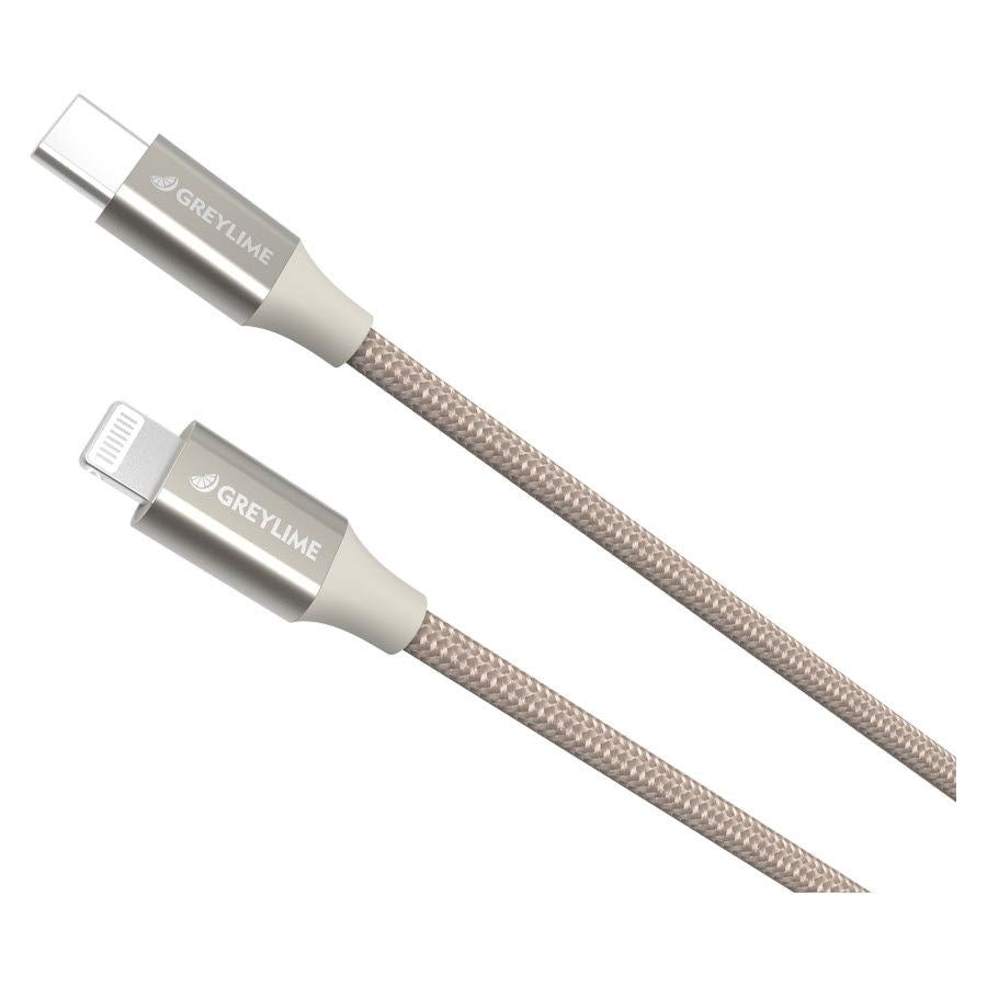 GreyLime 18W Braided USB-C to Lightning Cable 1 m - Beige