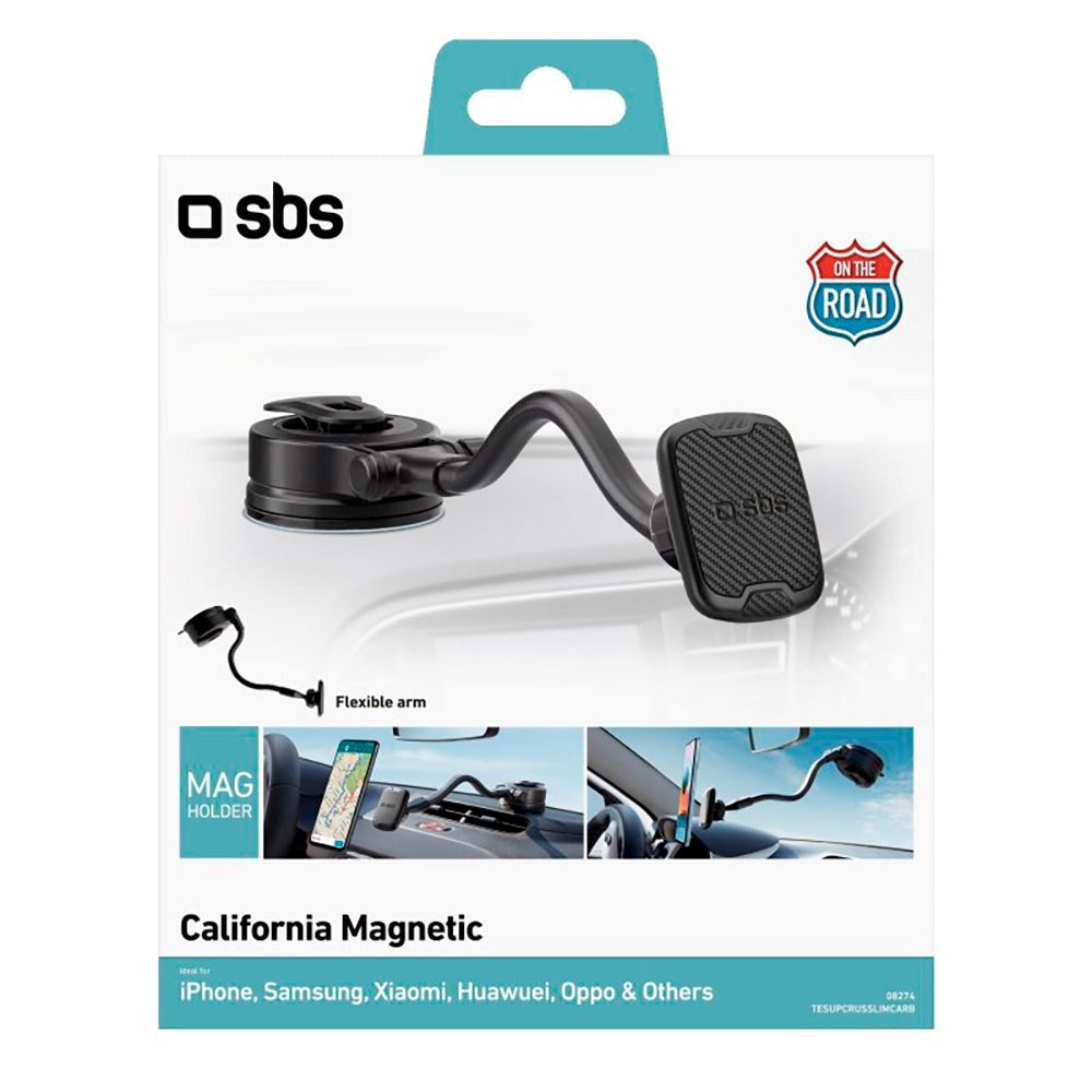 SBS California Magnetic Mobile Phone Holder for Car - Black