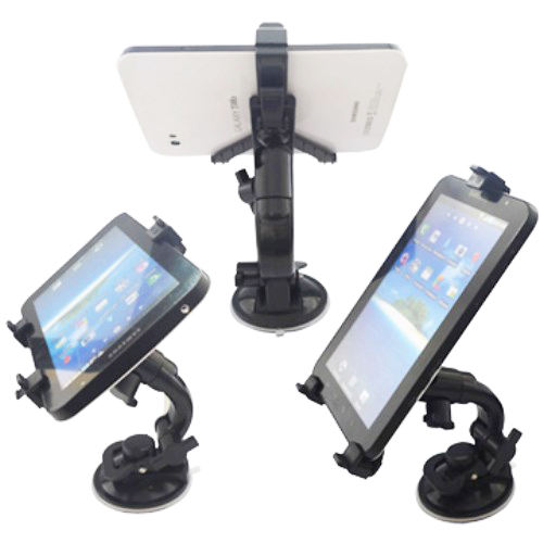 Universal Multi-Direction Tablet Holder for Car & Table - Max Tablet: 90 x 220mm - Black