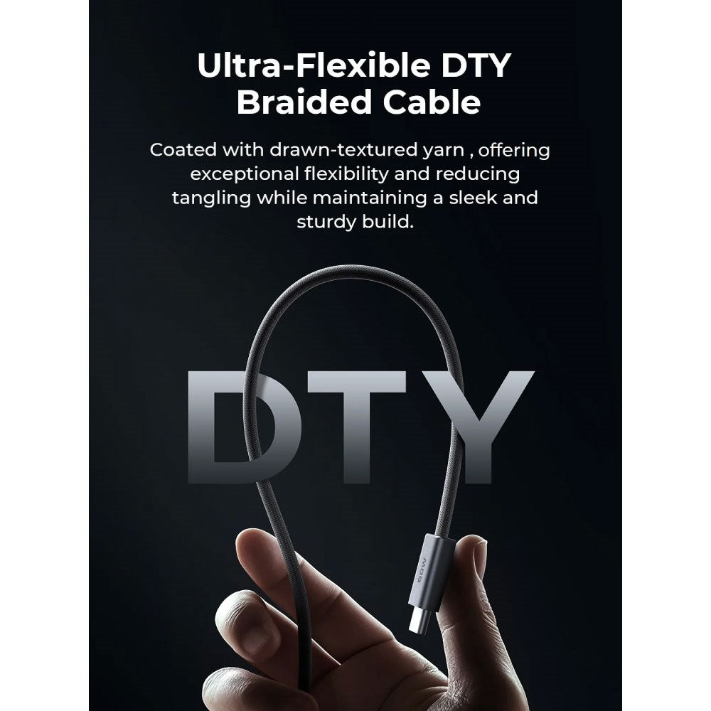 Aukey CB-DCC061 Circlet Blink 60W USB-C to USB-C Cable - 1m - Grey