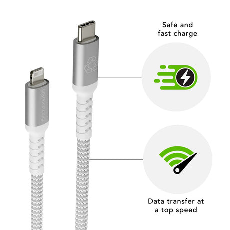 dbramante1928 Braided Charging Cable - USB-C to Lightning - 36W - 1.2M - White