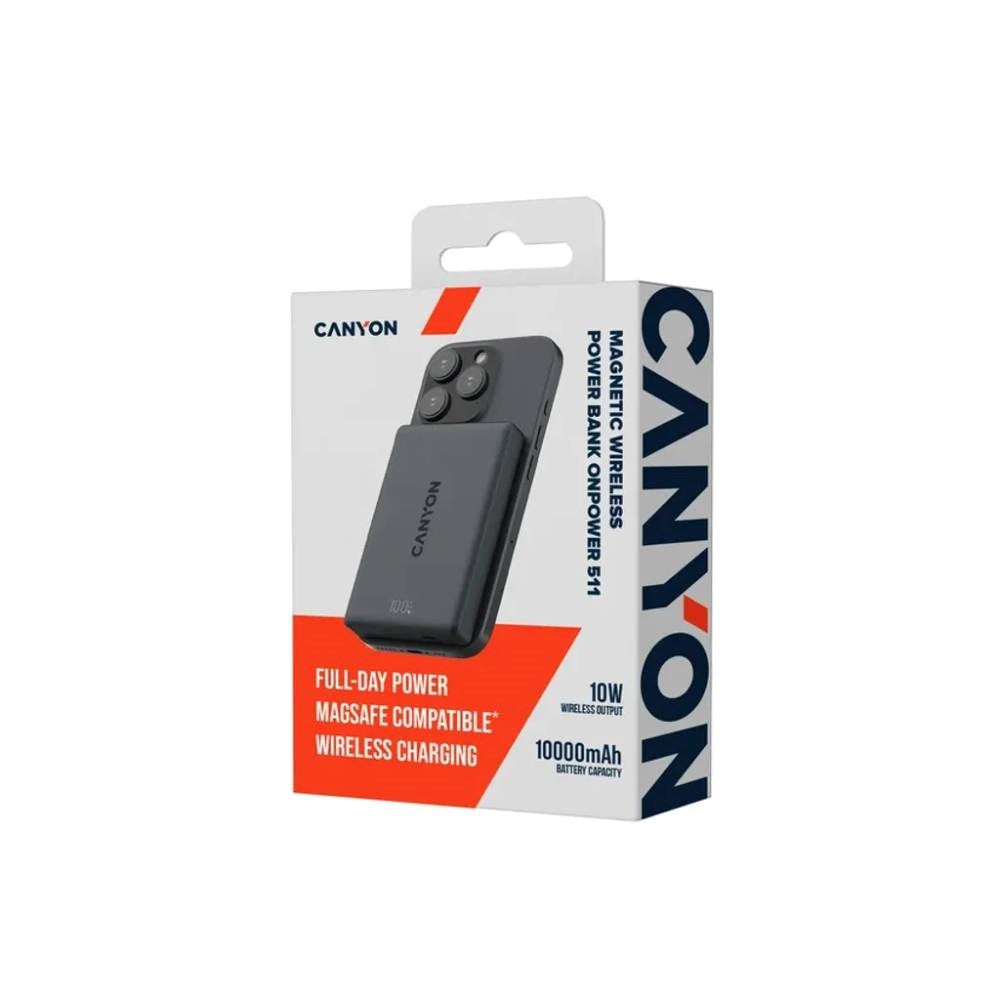 Canyon OnPower 511 10.000 mAh PowerBank - MagSafe Compatible - Black