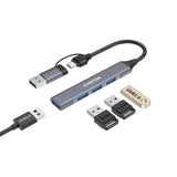 Canyon DS-02 4-in-1 USB-A/C Hub - Grey