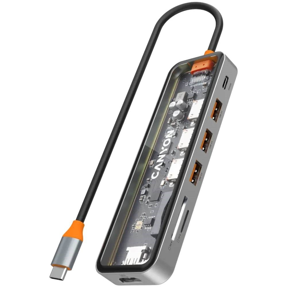 Canyon DS13 100W 7-in-1 USB-C Hub - Grey