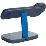 Canyon Hexagon 15W 3-in-1 Wireless Charger - Qi / MagSafe Compatible - Grey / Blue