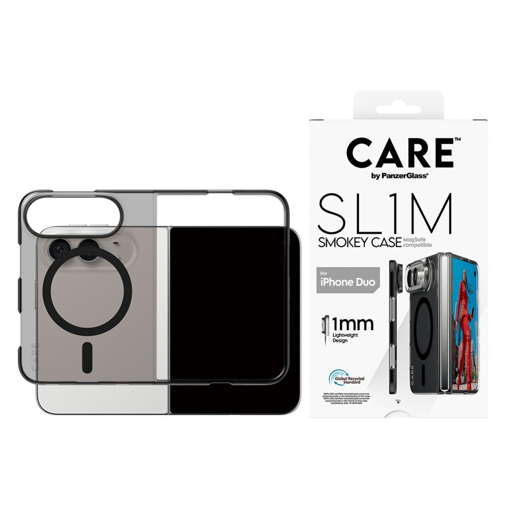 iPhone Duo CARE by PanzerGlass FLAGSHIP Signature Case  - MagSafe Compatible - Smokey Black