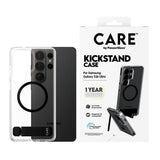 Samsung Galaxy S26 Ultra CARE by PanzerGlass Feature Kickstand Case - Qi Compatible - Transparent / Black