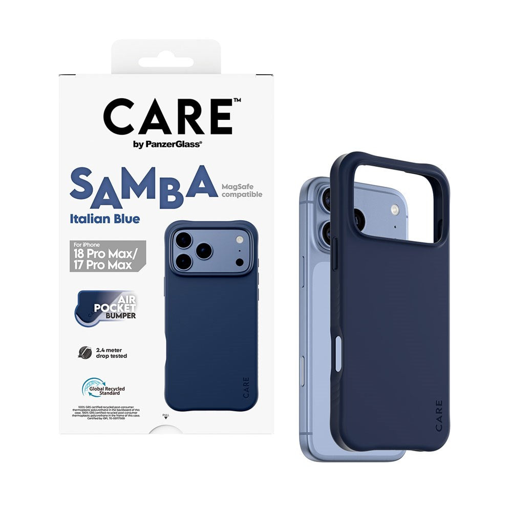 iPhone 18 Pro Max  / 17 Pro Max CARE by PanzerGlass Fashionable Samba Case - MagSafe Compatible - Italian Blue