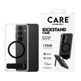 Samsung Galaxy S26 CARE by PanzerGlass Feature Kickstand Case - Qi Compatible - Transparent / Black