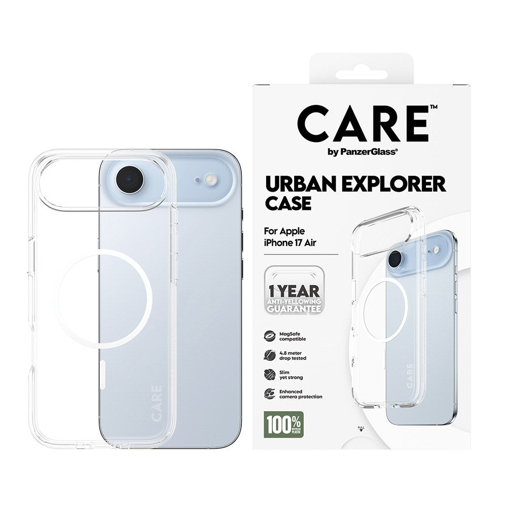 CARE by PanzerGlass iPhone Air FLAGSHIP Urban Explorer Case - MagSafe Compatible - Transparent