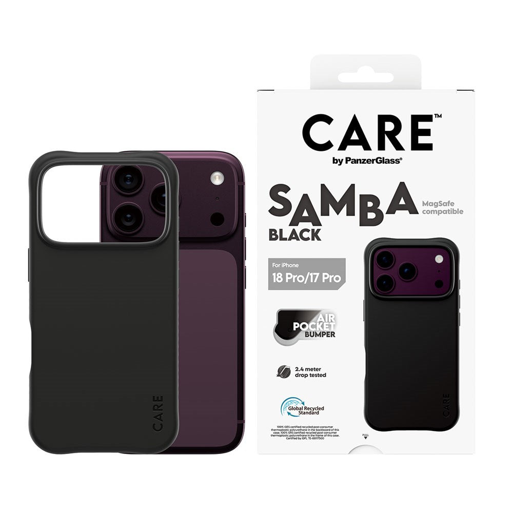 iPhone 18 Pro / 17 Pro CARE by PanzerGlass Fashionable Samba Case - MagSafe Compatible - Black