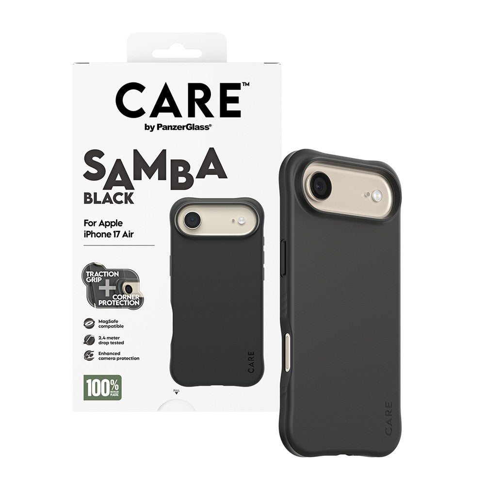 CARE by PanzerGlass iPhone Air Fashionable Samba Case - MagSafe Compatible - Black
