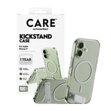CARE by PanzerGlass iPhone 17 Feature Kickstand Case - MagSafe Compatible - Transparent / Silver