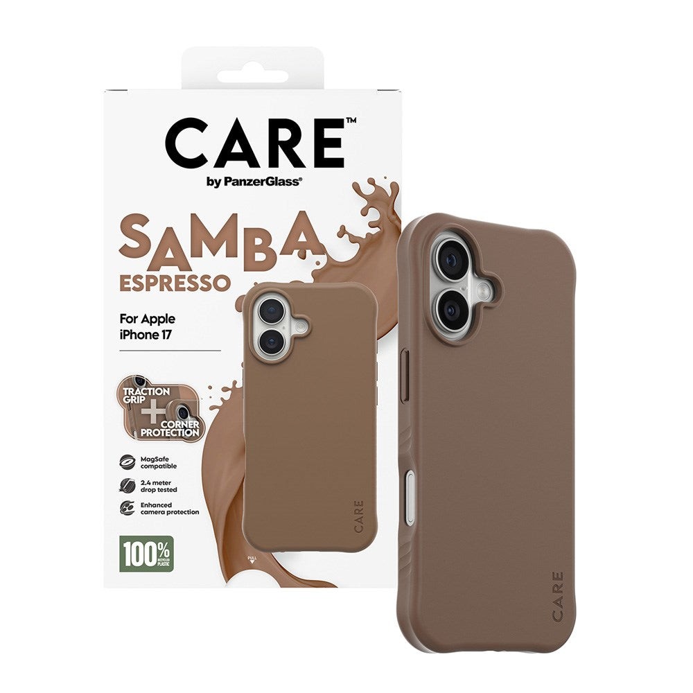 CARE by PanzerGlass iPhone 17 Fashionable Samba Case - MagSafe Compatible - Espresso